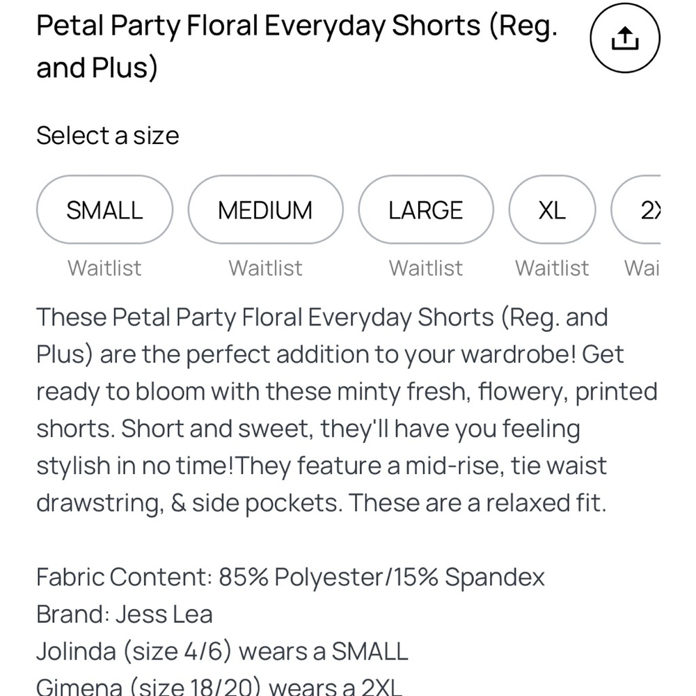 Jess Lea Floral Everyday Shorts